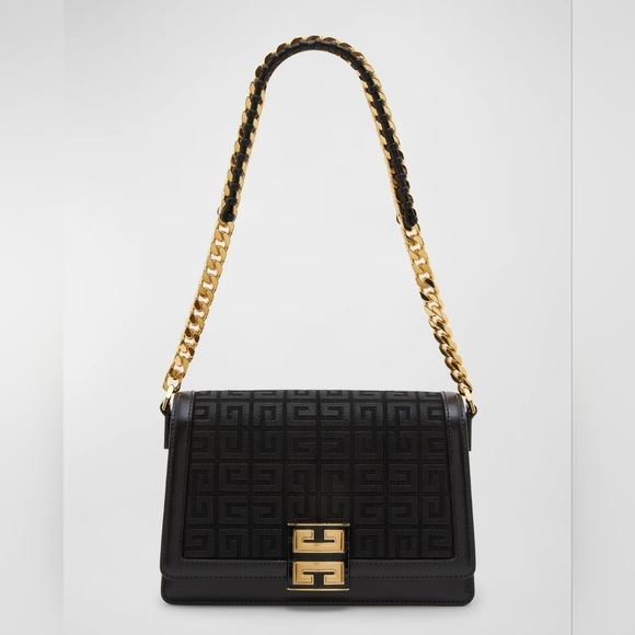 Givenchy Handbags - New Givenchy Embroidered Fabric and Leather Chain Medium Bag